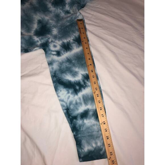 Athleta Cropped Hoodie Size 1X Plus Teal Blue Green Kangaroo Pocket Sporty Spice - Picture 6 of 8